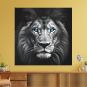 Löwe mit blauen Augen Leinwanddruck (Insitu (Wohnzimmer))