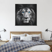 Löwe mit blauen Augen Leinwanddruck (Insitu (Schlafzimmer))