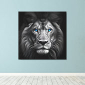 Löwe mit blauen Augen Leinwanddruck (Insitu (Holzboden))