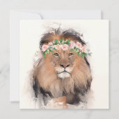 Löwe mit Blume Crown Portrait Karte (Vorderseite)