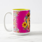Löwe mit Blume Kaffee Tasse (Links)