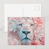 Löwe mit Blume Postkarte (Vorne/Hinten)