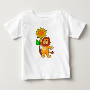 Löwe mit Blume Sonnenblume Baby T-shirt