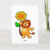 Löwe mit Blume Sonnenblume Karte (Rückseite)