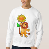 Löwe mit Blume Sonnenblume Sweatshirt (Vorderseite)