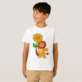 Löwe mit Blume Sonnenblume T-Shirt (Vorne ganz)