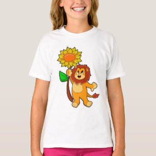 Löwe mit Blume Sonnenblume T-Shirt