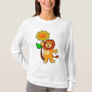 Löwe mit Blume Sonnenblume T-Shirt