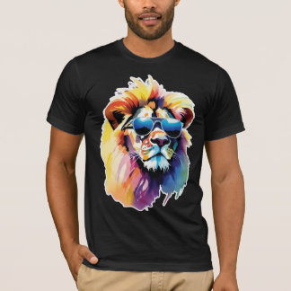 Löwe mit Brillenfarbe T-Shirt