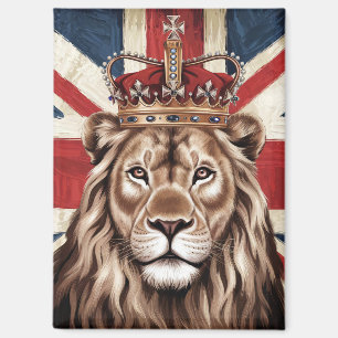 Löwe mit britischer Flagge Krone Magnet