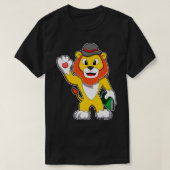 Löwe mit Buchhut T-Shirt (Design vorne)