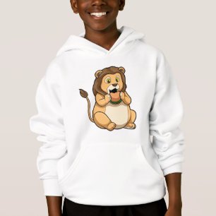 Löwe mit Burger Hoodie