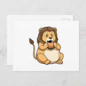 Löwe mit Burger Postkarte (Vorne/Hinten)
