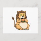 Löwe mit Burger Postkarte (Vorderseite)