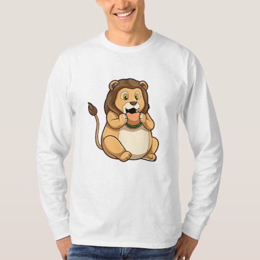 Löwe mit Burger T-Shirt (Vorderseite)