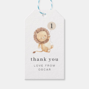 Löwe mit Cream Balloon-Geschenk-Tag Geschenkanhänger