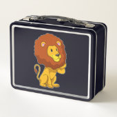 Löwe mit Curls Metall Brotdose (Rückseite)