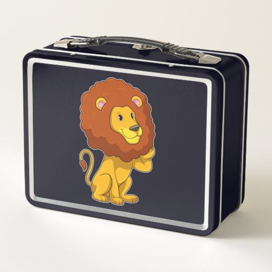 Löwe mit Curls Metall Brotdose (Rückseite)