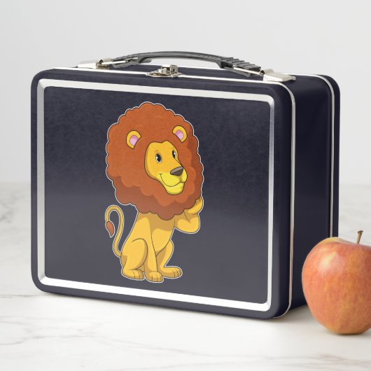 Löwe mit Curls Metall Brotdose (Beispiel)