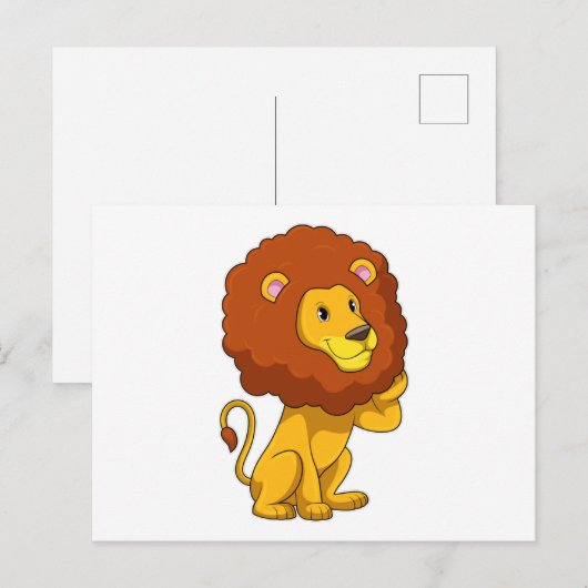 Löwe mit Curls Postkarte (Vorne/Hinten)