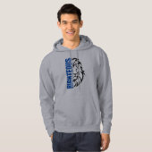 Löwe mit dem rechten blauen, feinen Wort Hoodie (Vorne ganz)