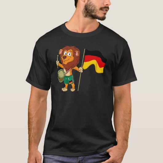 Löwe mit der deutschen Flagge T-Shirt (Vorderseite)