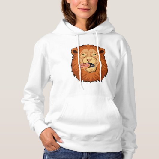 Löwe mit Donut Hoodie (Vorderseite)