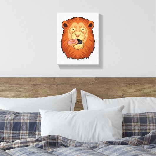 Löwe mit Donut Leinwanddruck (Insitu (Schlafzimmer))