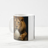 Löwe mit Ei Kaffeetasse (Vorderseite Links)