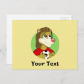 Löwe mit einem Fußball-Cartoon auf der Postkarte (Vorne/Hinten)