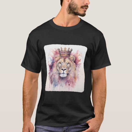 Löwe mit einem Kronenwald königliche Majestät mit T-Shirt (Vorderseite)