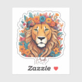 Löwe mit einem Mane Blume Sticker (Blatt)