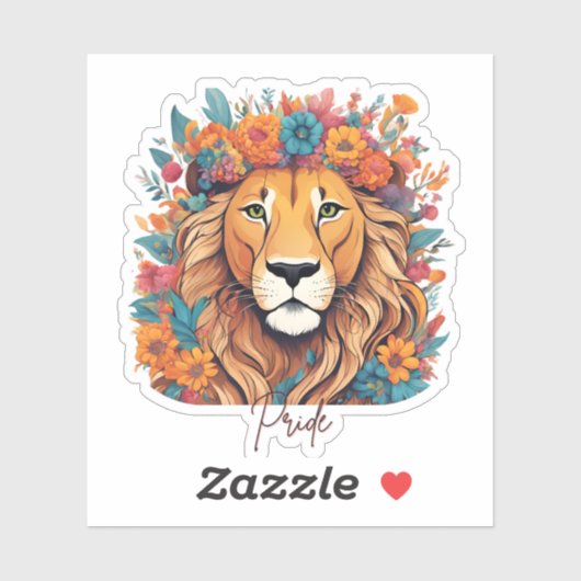 Löwe mit einem Mane Blume Sticker (Blatt)