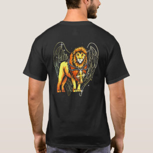 Löwe mit Engel Flügeln und Christliches Kreuz Heil T-Shirt