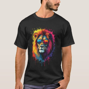 Löwe mit farbiger Brille T-Shirt
