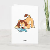 Löwe mit Fisch Karte (Rückseite)