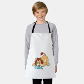 Löwe mit Fisch Schürze (Getragen)