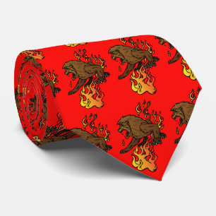 Löwe mit Flammen Sportfußball Basketball Krawatte