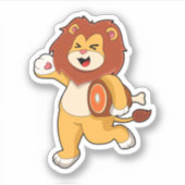 Löwe mit Fleisch Aufkleber (Vorderseite)