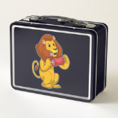 Löwe mit Fleisch Metall Brotdose (Rückseite)