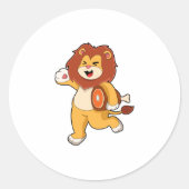 Löwe mit Fleisch Runder Aufkleber (Vorderseite)