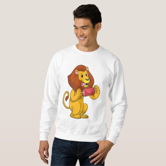 Löwe mit Fleisch Sweatshirt (Vorne ganz)