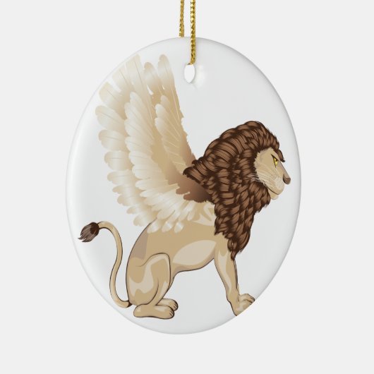 Löwe mit Flügel-Cartoon Keramik Ornament (Rechts)