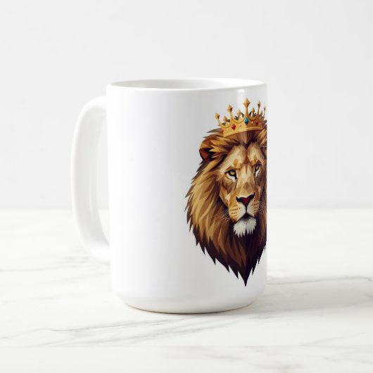 "Löwe mit goldener Krone Kaffeetasse (Vorderseite Links)