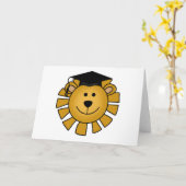 Löwe mit Graduierungstrüben und Geschenken Karte (Gelbe Blume)