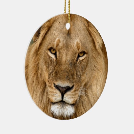 Löwe mit großer Mane Keramik Ornament (Rechts)