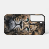 Löwe mit grünen Augen Samsung Galaxy Hülle (Rückseite (Horizontal))