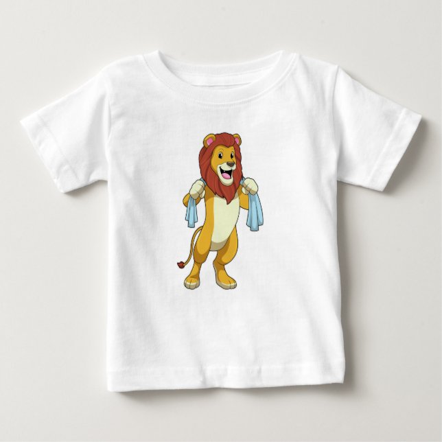 Löwe mit Handtuch für Dusche Baby T-shirt (Vorderseite)