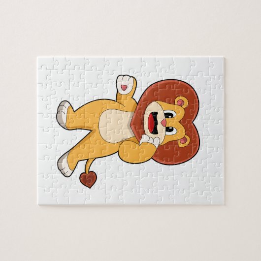 Löwe mit Herz Puzzle (Horizontal)