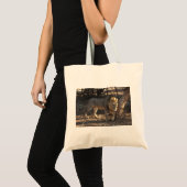 Löwe mit juckender Schulter, Sambia Tragetasche (Vorderseite (Produkt))